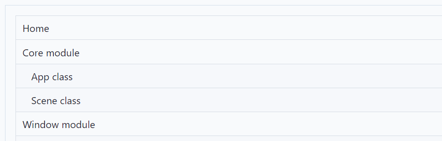 Sidebar navigation rendered example